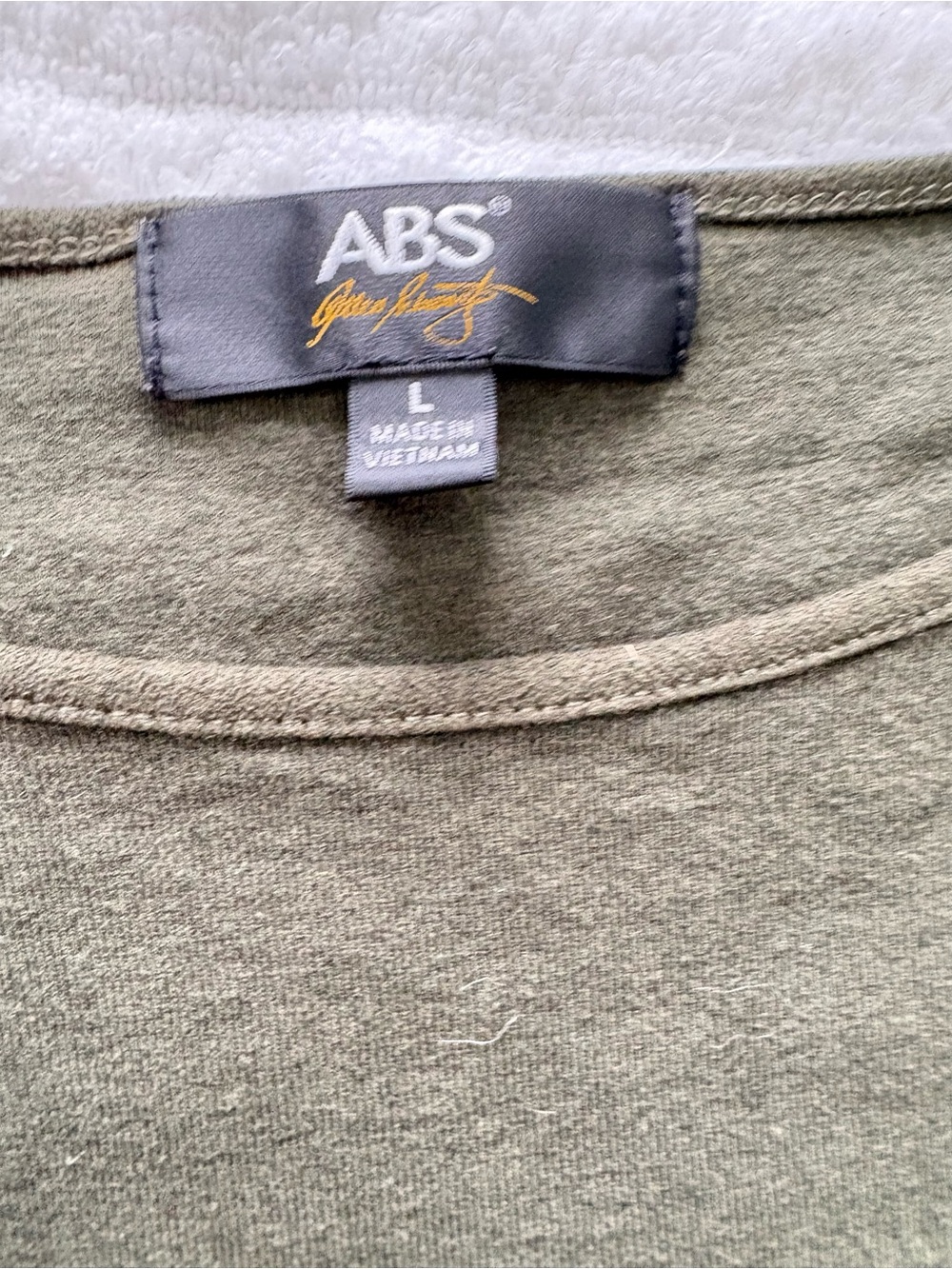 ABS by Allen Schwartz Forest Night Olive Green Zip Shoulder Top L - Picture 7 of 11
